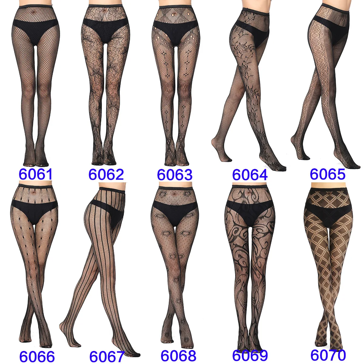 Summer Women Mesh Pantyhose Sexy Hollow Sheer Tights Gothic Lace Sexy Lingerie Girls Black Fishnet Stockings Over Knee Stocking