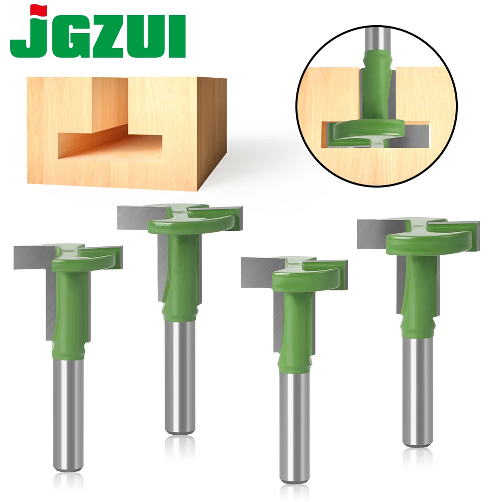 1-4PCS Set 8mm Shank T-Slot Router Bit Straight Edge Slotting Milling Cutter Cutting for Wood Woodworking Handle