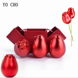 Creative simulation flower rose metal rose jewelry box confession gift box home decoration girlfriend gift