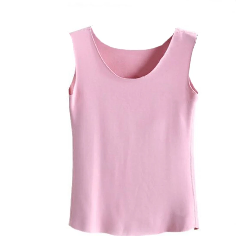 Thermal Shirt Women Sleeveless Elastic Velvet Vest Women Thermal Top V Neckline Warm Underwear Women Soft thermo shirt women