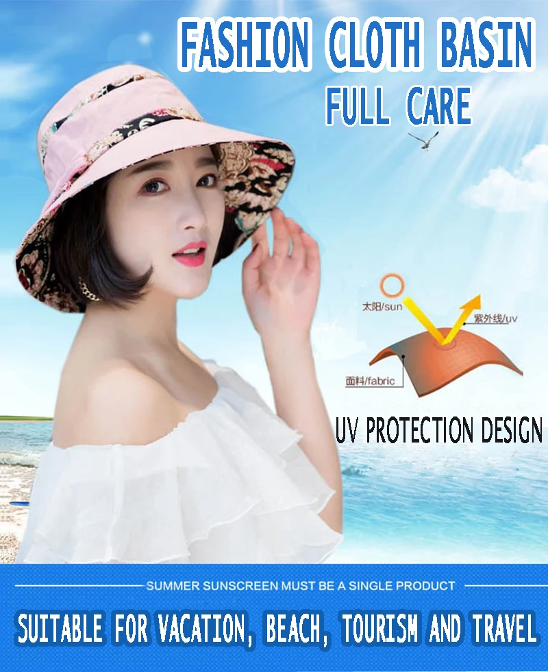 W85 Hut frauen Einfache Mode Ethnischen Stil Sonnenhut Diagonal Breite Krempe UV Schutz Becken Hut Baumwolle Hut – Detail 1