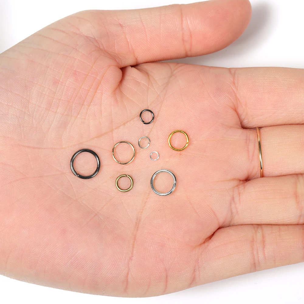 400pcs/lot Wholesale Jump Rings Gold Color Open Rings 4-10mm Split Ring Connectors for Jewelry Making DIY Findings Components