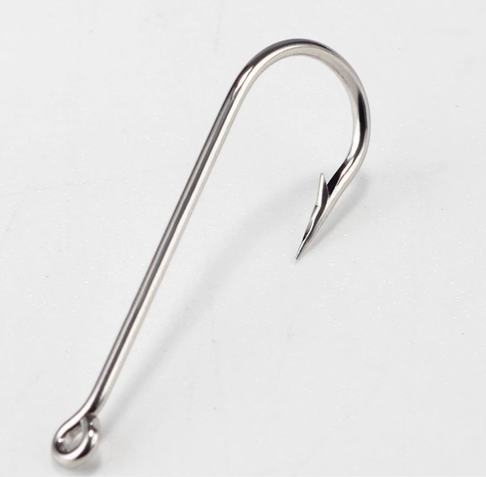 FTK Gebogener SEA Rundhaken 2335 Nickel mit Großem Ring 10 # -20 # 100 Stück/Box Haken aus Norwegen für Jigging-Karpfenangeln, Angelzubehör – Detail 11