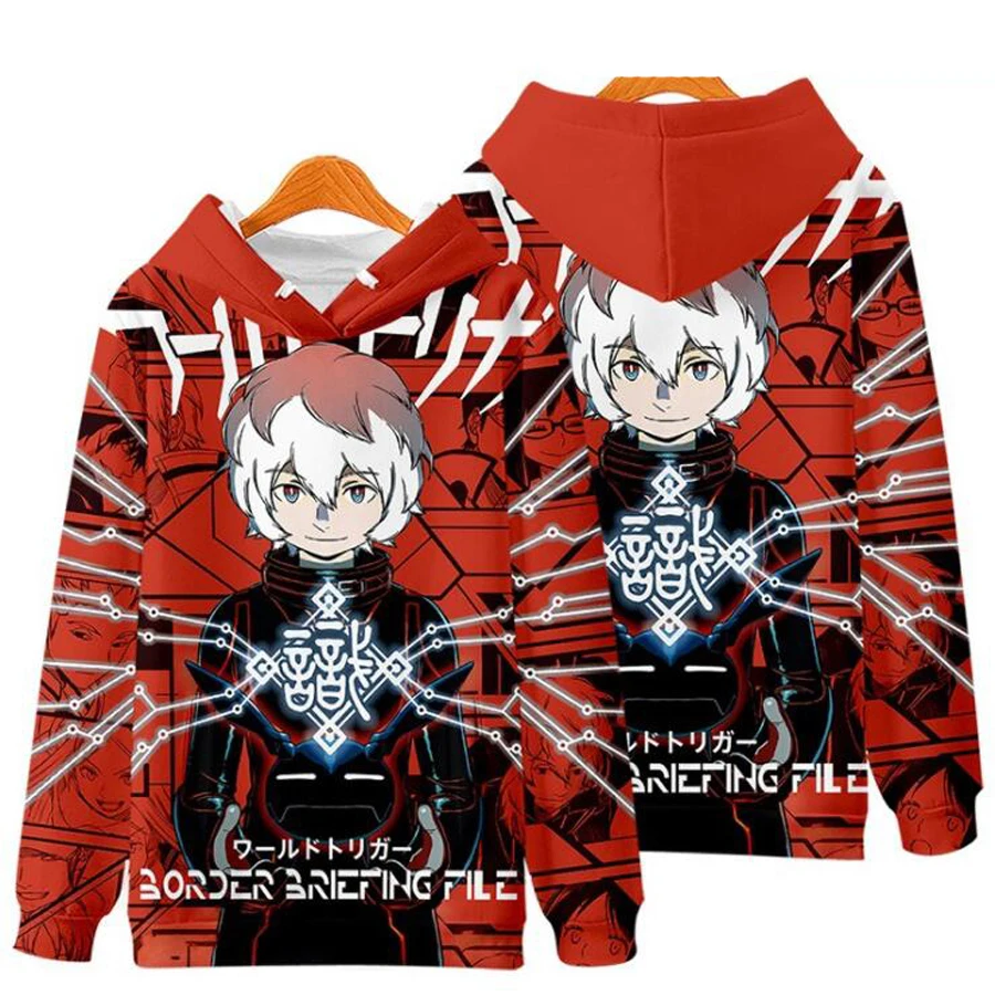 Japan Anime World Trigger Cosplay Costume Mikumo Osamu Kuga Yuma Unisex 3D Hoodies Sweatshirts Streetwear Poleron Hombre