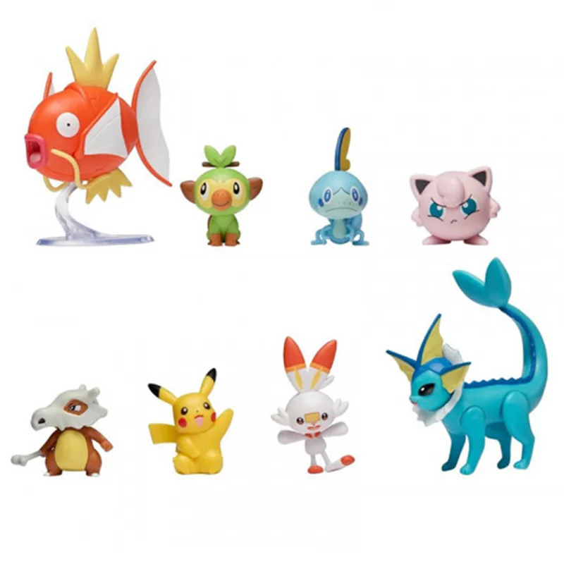 Anime Figure Sword Shield Pokemons Toy Zorua Duraludon Totodile Cyndaquil Chikorita Gible Lucario Pancham Pokemons Action Figure