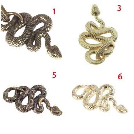 Multiherramienta Edc latón serpiente llavero Metal chavetros Cobra forma de serpiente hecho a mano llavero herramienta moda Animal llavero