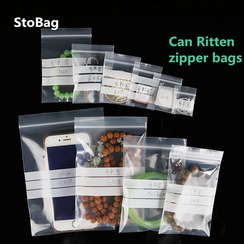 

StoBag 16wire Transparent Ziplock Plastic Bags Can Written Bag Antiques Souvenirs Package Supplies Screws Vacuum Poly Clear Bags