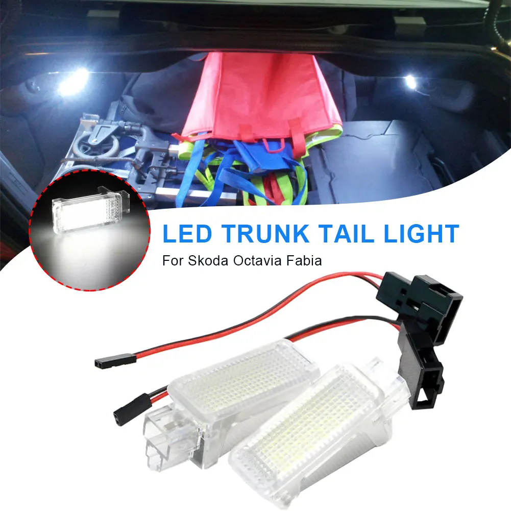 2PCS LED Trunk Boot Lights Lamp For Skoda Octavia Fabia Superb Roomster Kodiaq Led Luggage Compartment Light