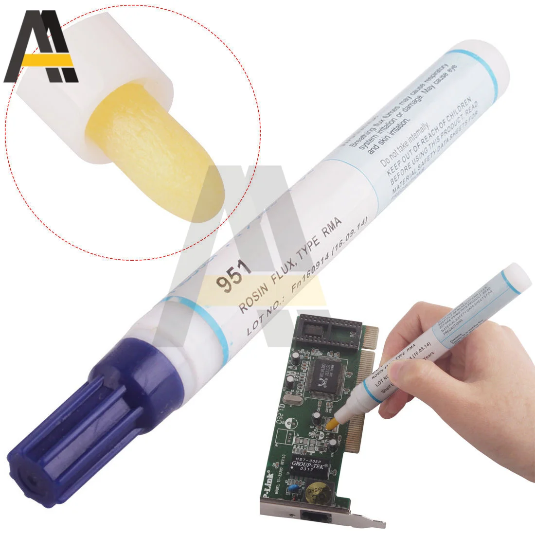 Pluma de flujo de soldadura 951, pluma de soldadura sin limpieza de bajo contenido de sólidos para célula Solar y Fpc/pcb, capacidad de 10ml, sin limpieza, bricolaje