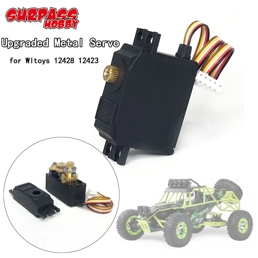 SURPASS HOBBY 25g Metal Gear 4.5kg Servo for Wltoys 1/12 12428 12423 RC Desert Truck Short Course Car