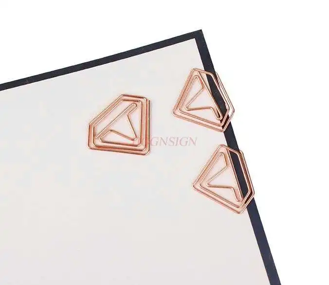 20pcs Rose gold diamond paper clip paper clip cute small copper pin black small paper clip paper clip