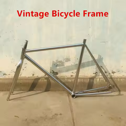 레트로 자전거 프레임 단일 속도 자전거 프레임 셋 철강 소재 Fixie 통근자 사이클링 부품 빈티지 실버 색상