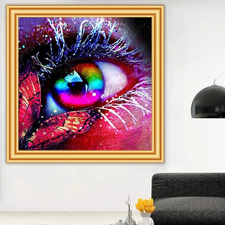 

5D DIY Diamond Painting Butterfly&Eye Cross stitch Full Diamond Embroidery Animal Mosaic Art Picture of Rhinestones Decor Gift