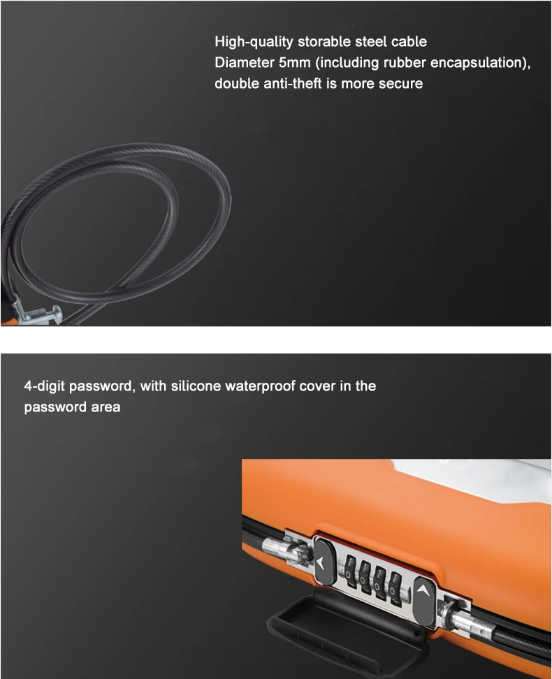Safe Box With Wire Rope Portable Personal Password Lock Storage Box For Travel Outdoor Cash Card Phone Organizer Key Case