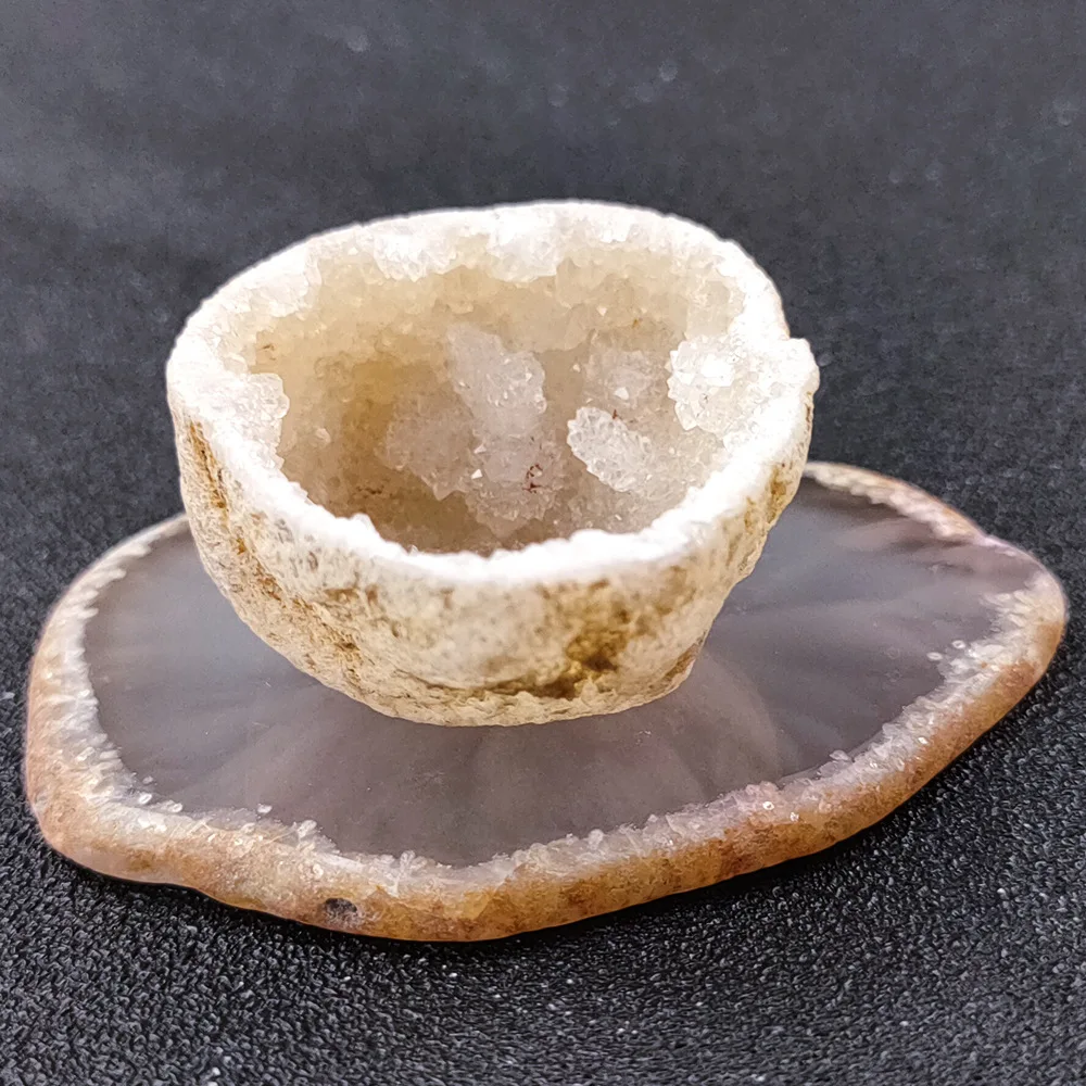 Natural Agate Coasters Set Healing Crystal Druzy Rock Geode Slice Drinkware Crafts Ornaments