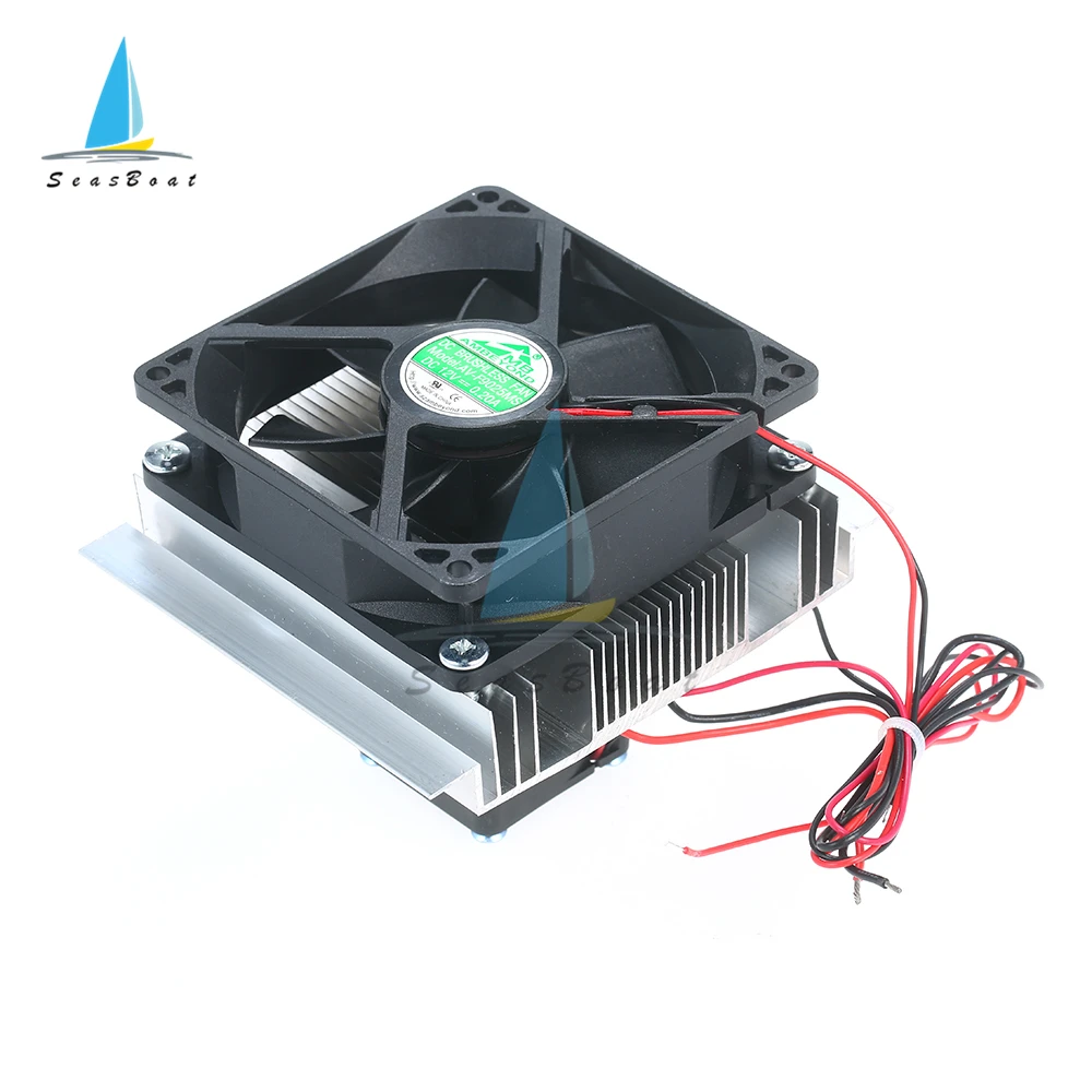 DC 12V 60W Thermoelectric Peltier Refrigeration Cooler Semiconductor Air Conditioner Cooling System DIY Kit with Fan