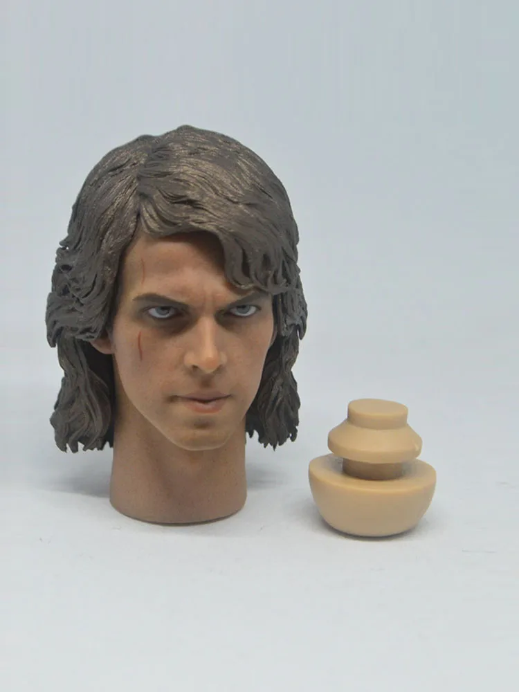 In magazzino 1/6 Custom Man Head Anakin Skywalker Sculpt Toy PVC Carving Model Fit 12 \