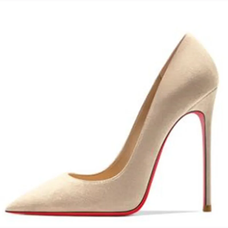 HLTINO 4.7inch/12cm High Heels Women Bright/Suede/Silk/Checkered Pumps Shoes Genuine Leather Stilettos Summer Autumn