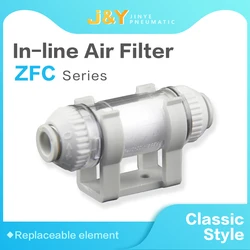 J&Y In-line Air Filter with One-touch Fittings ZFC Series Vacuum filter Hign precision filter
