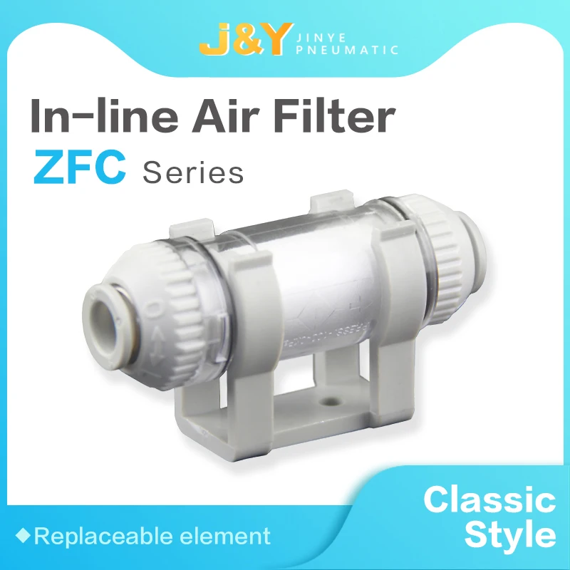 J&Y In-line Air Filter with One-touch Fittings ZFC Series Vacuum filter Hign precision filter