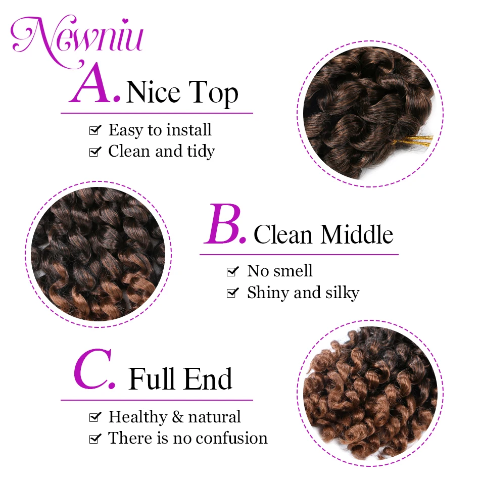 Ombre Synthetic Braiding Hair Jumpy Wand Curl Crochet Braids Crochet Hair Extension for Black Women Jamaican Bounce Curly Hair