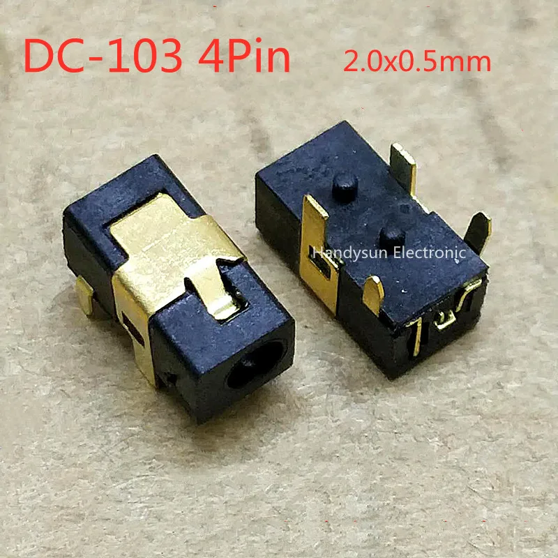 

DC-103 DC Power Socket 2.0 x 0.5mm 4Pin Straight Plug Small DC Socket With Gold Plated All Copper Panel Mount Connector Adapter