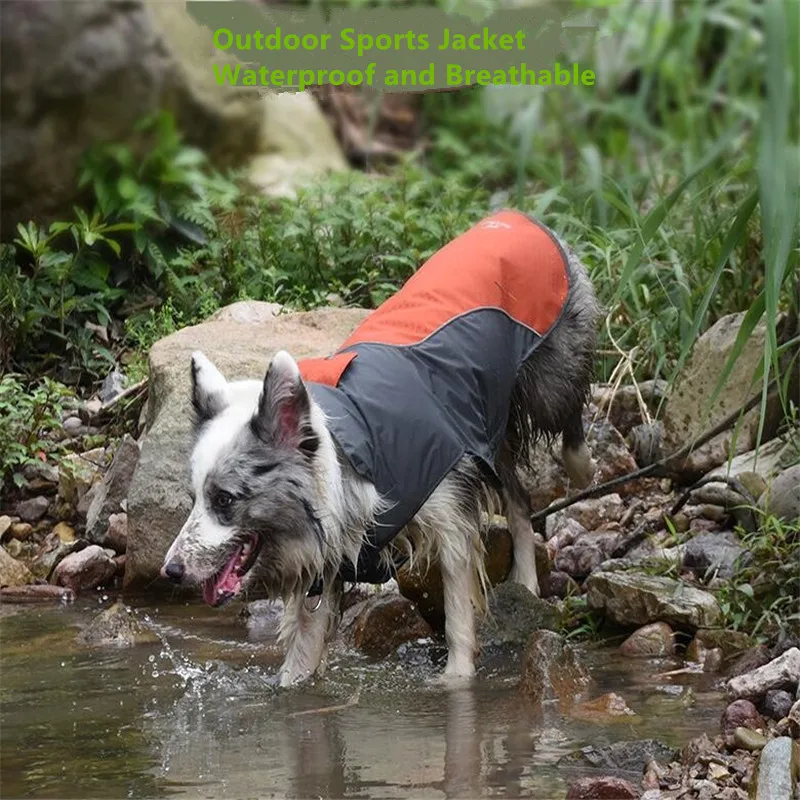 Waterproof Large Dog Coat Big Pet Jacket Sportswear Breathing Mesh Outerwear Sports Clothes For Dog Boston Terrier Border Collie