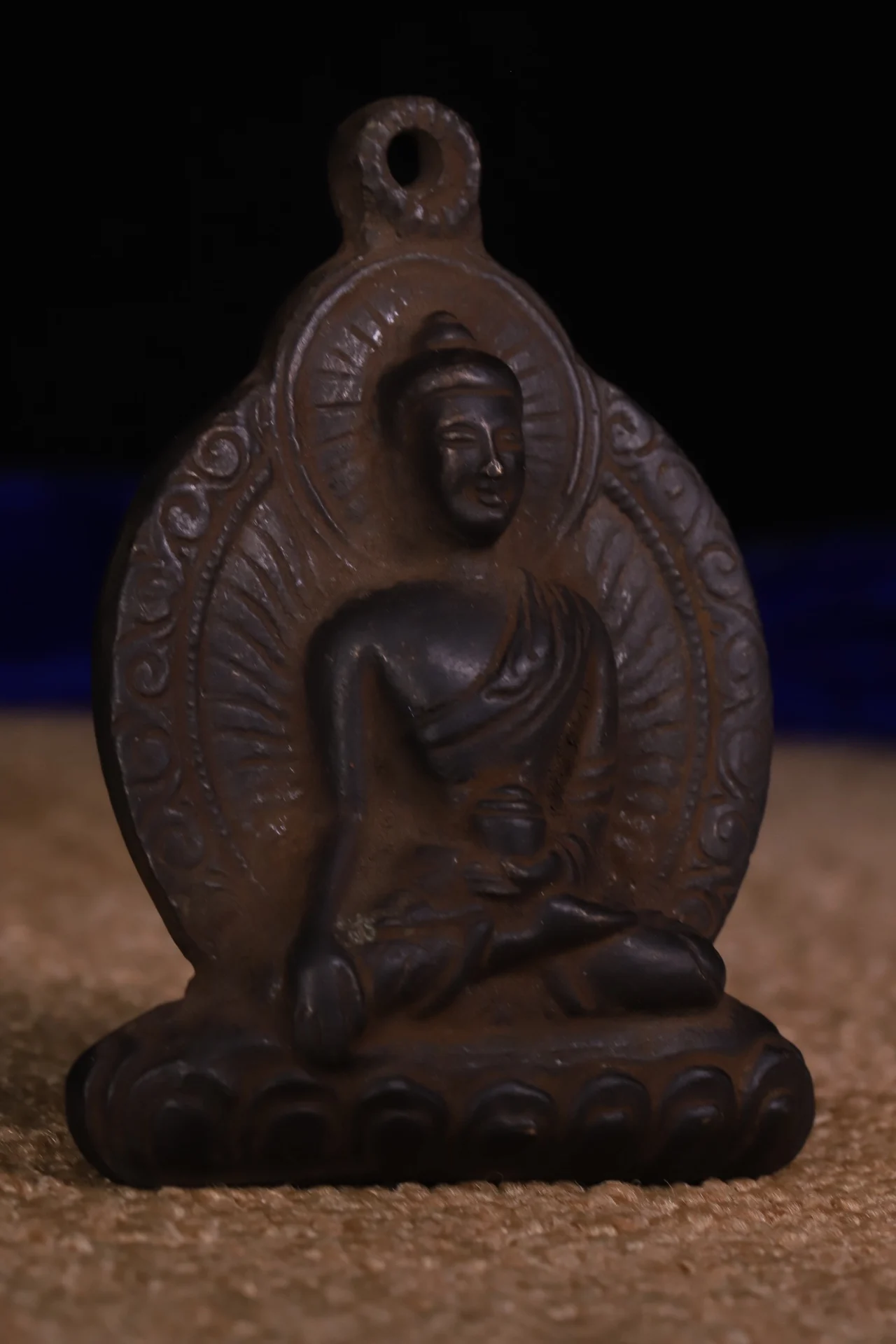Xizang Folk Collection Bronze Cinnabar Sakyamuni Buddha Card Pendant Amulet Dharma Worship Hall Town house Exorcism