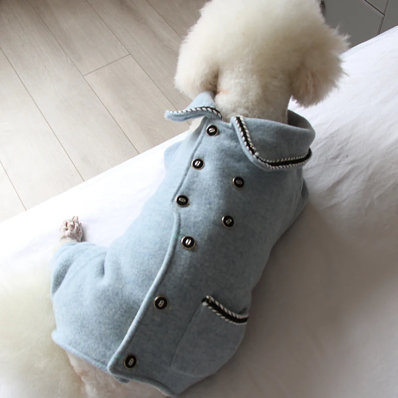 Pet Dog Jumpsuit Warm Double Sided Woolen Winter Puppy Clothes Protect Belly Overalls Wear Pajamas For Small Dogs Chihuahua Coat