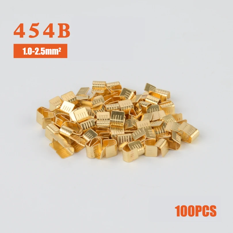 100 Stück U-förmige Kupferringklemmen, nicht isoliert, für Auto- und Motorradkabel, Crimpverbinder DJ454A/B/C 453 452 – Detail 24