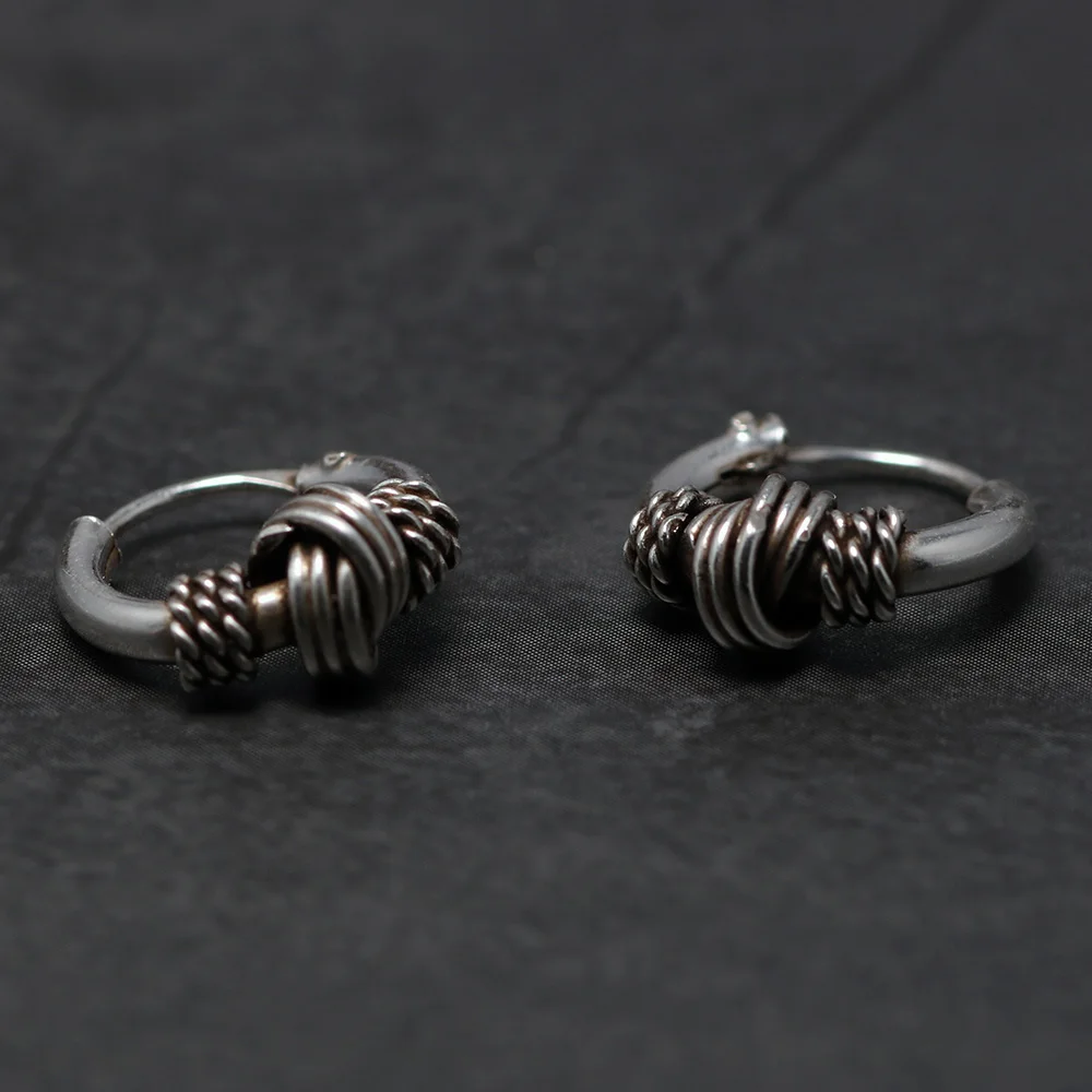 10 mm Ohrknochen-Ohrringe, 925er-Sterlingsilber, Creolen für Frauen, Ohrschnalle, kleine Ohrläppchen-Ohrringe, Herren-Retro-Punk-Schmuck – Detail 6