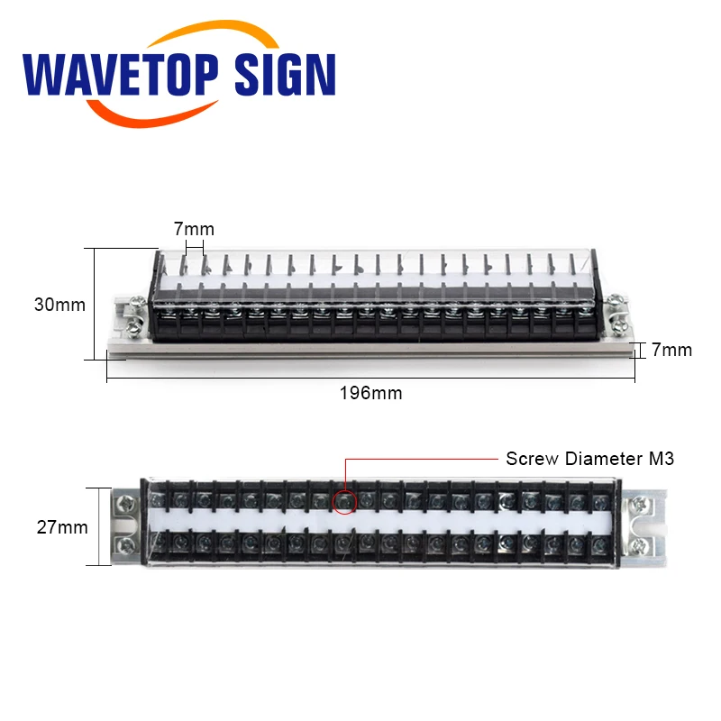 WaveTopSign السكك الحديدية محطة كتلة موصل الحالي 15A الجهد 600 فولت 20-موقف محطة كتلة سلك المقطع العرضي 1.5mm2