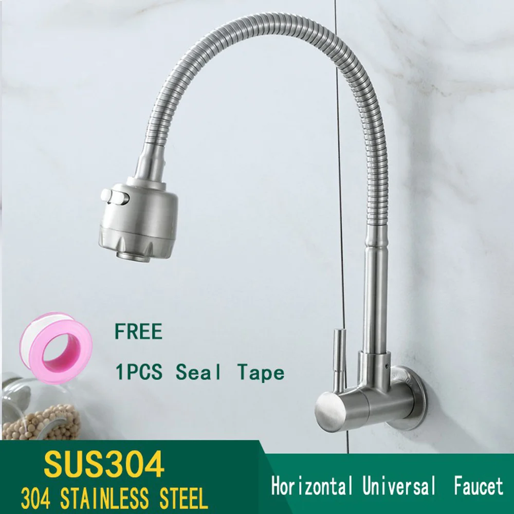 2set,Kitchen Wall Faucet Single Cold 304 Kitchen Faucet Brand New And High Quality 2020 New Arrival For Home