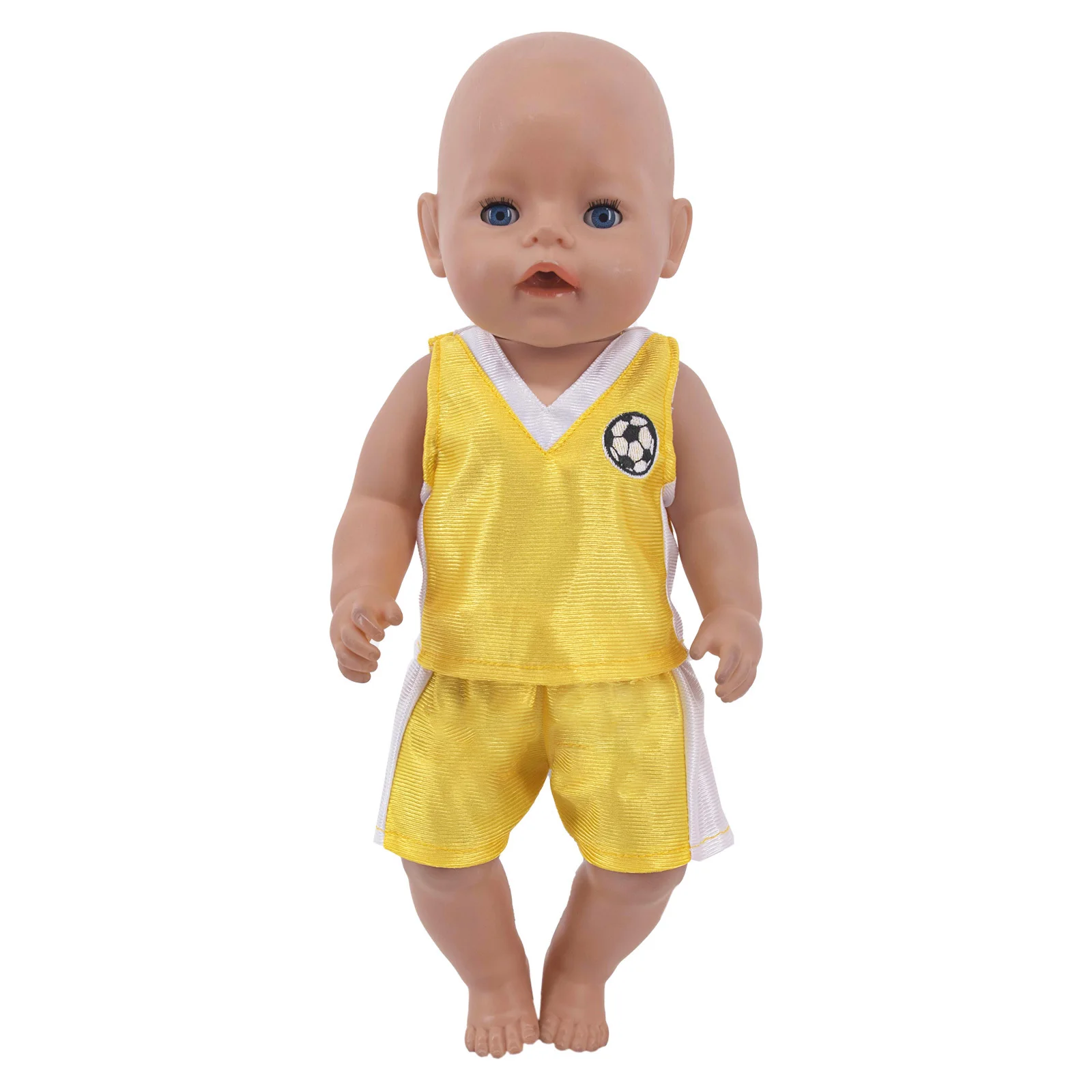 Doll Clothes Yellow Swimsuit,Sports Wear, Kitty Shoes For 18Inch Girl Of American&43 Cm Reborn Baby Doll Accessories,Generation