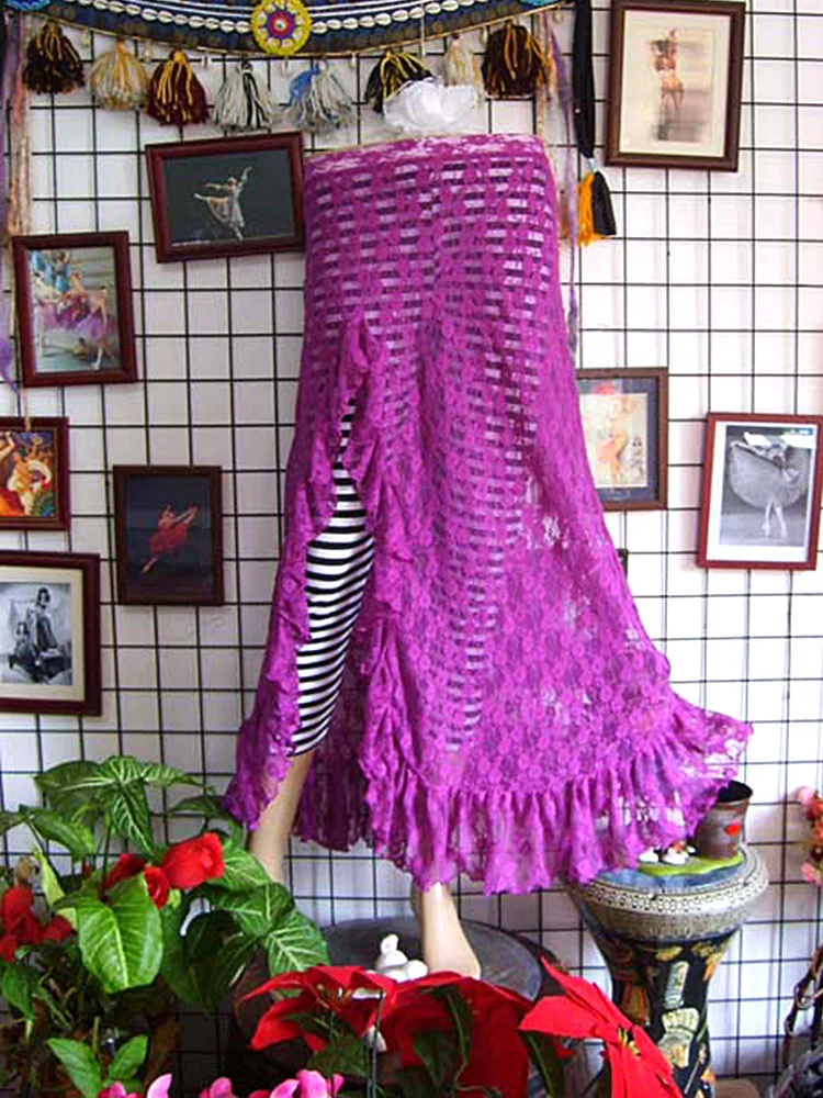 7 anni Lil Girl 2021Iace Belly Dance Skirt fessura Lotus Ieaf 19 19