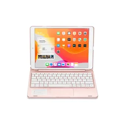 Cubierta de teclado inalámbrico con Bluetooth para ipad, teclado emisor de luz ultradelgado con ratón táctil para ipad Air3 Pro de 10,2 pulgadas, nuevo ipad 10,2