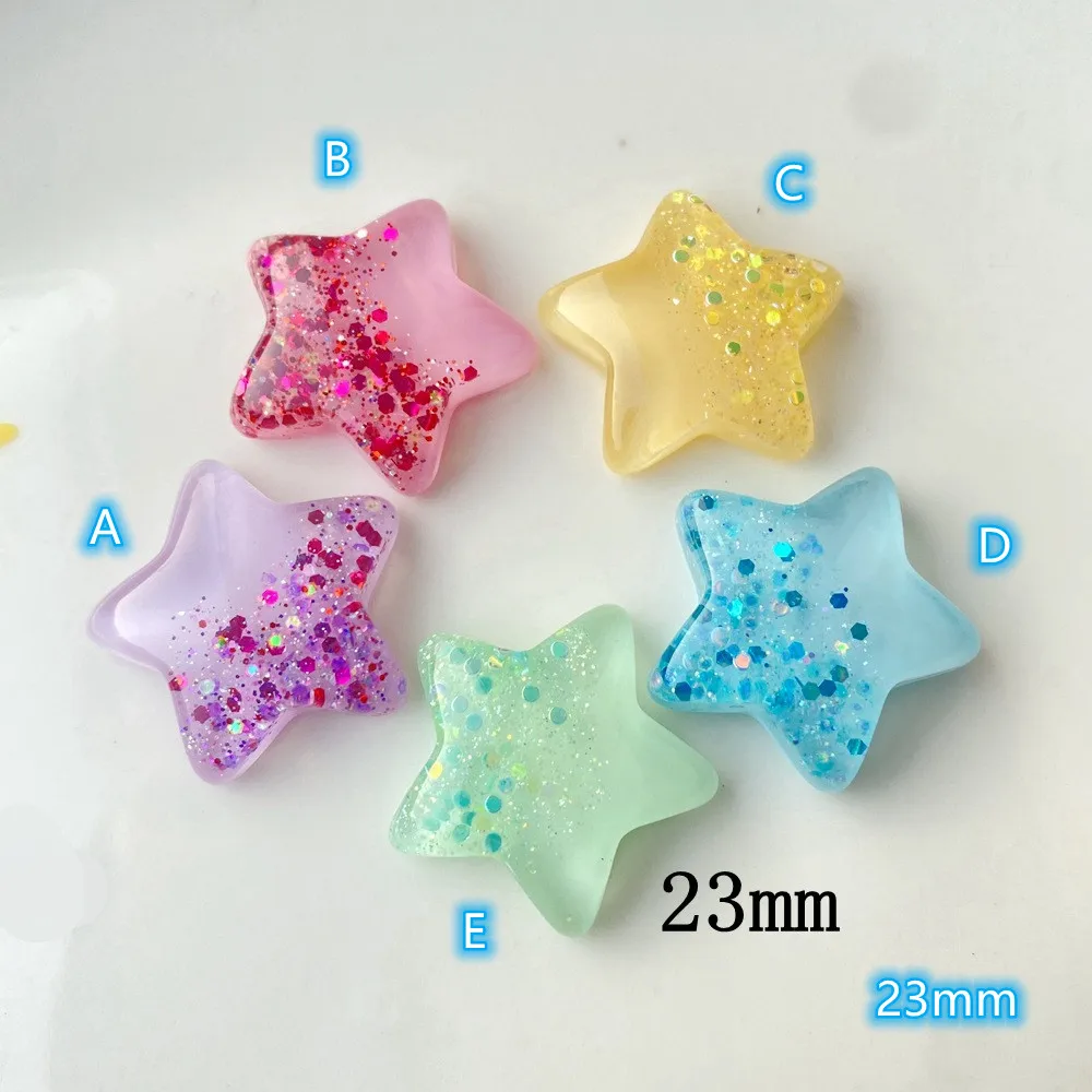 

Transparent Star Cabochons 20pcs Bling Stars Flatback Resin Cabochon Scrapbooking Accessories DIY Craft Decoration Embellishment