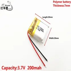 Good Qulity 3.7V,200mAH,702020 Polymer lithium ion / Li-ion battery for TOY,POWER BANK,GPS,mp3,mp4,cell phone,speaker