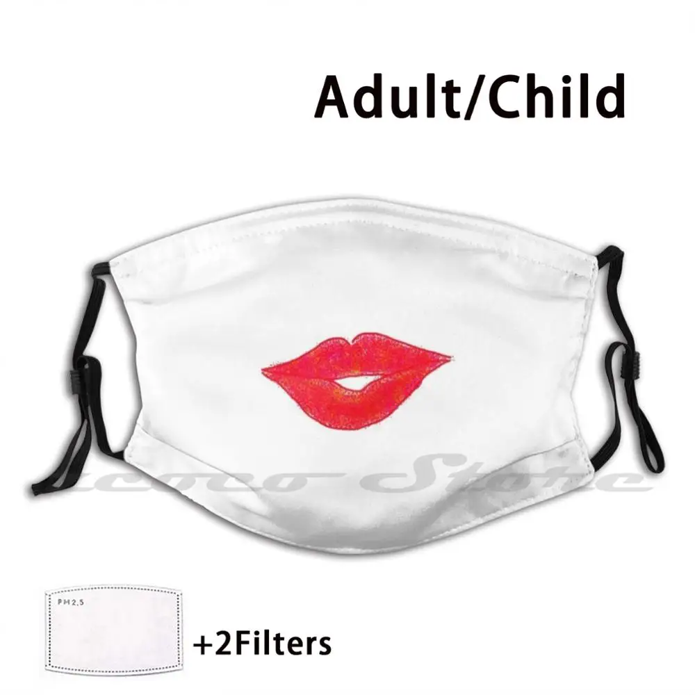 

Smooch Mask Mask DIY Washable Filter Pm2.5 Mouth Trending Safety Lips Lipstick Human Facial