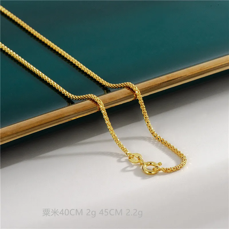 925 Sterling Silver Chain Necklaces 18K Gold Plated Necklaces For Women Jewelry