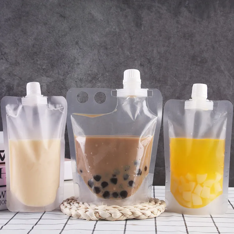 

25pcs Net red milk tea drink juice bag disposable disposable packaging bag soy yogurt bag large-caliber transparent nozzle bags