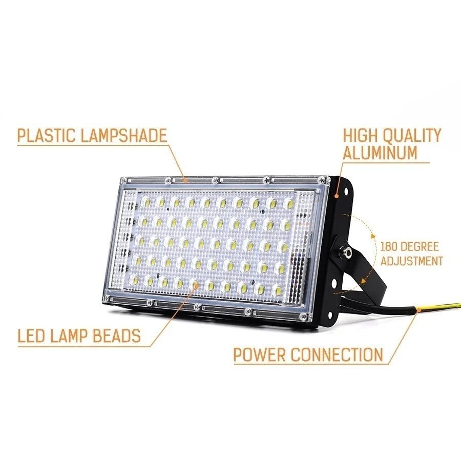 4/8PCS 50W Outdoor Floodlight AC220V With Warm/ White Light LED Spotlight IP65Waterproof LED Street Lamp Wall Landscape Lighting