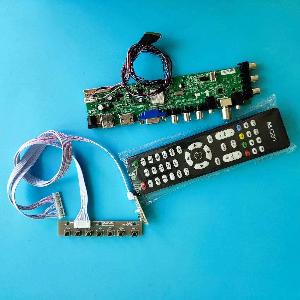 Kit For B101AW06 V0 HDMI AV 1024X600 Signal digital screen Panel DVB-T2 controller board LED USB VGA TV 10.1