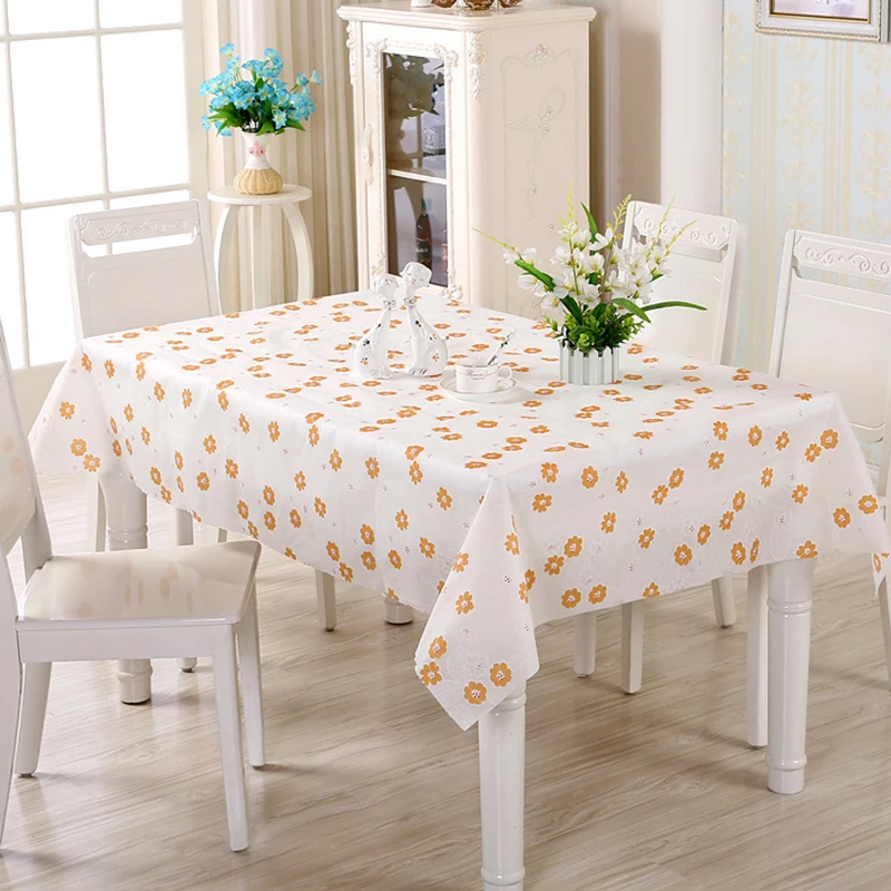 6 Colour Tablecloth Rectangle Cotton LinenTable Cloth Geometry Olive Leaf Tablecover Ruffle Gold Oilproof Plastic Table Cover