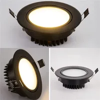Dimmable LED COB Spotlight Ceiling Lamp AC85-265V 5W 7W 9W 12W 15W 18W 20W Aluminum Recessed Downlights Round LED Panel Light 3