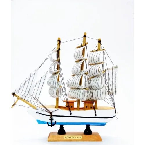 

Deco Elite Wood Handmade Sailing Boat Model Small Size 19 cm