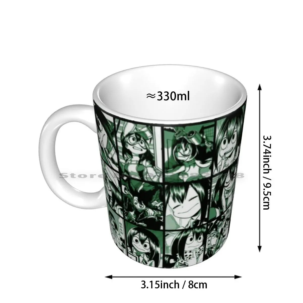 Tsuyu Asui Collage-Color Version Ceramic Mugs Coffee Cups Milk Tea Mug Boku No Hero Academia Collage Manga Anime Tsuyu Asui