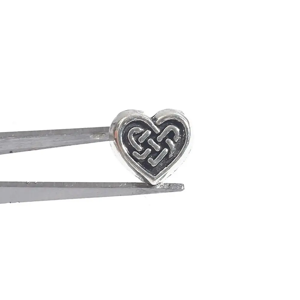 20/30/50pcs 6-10mm Tibetan Antique Silver Plated Heart Charms Metal Spacer Beads For Jewelry Making Diy Finding Accessories