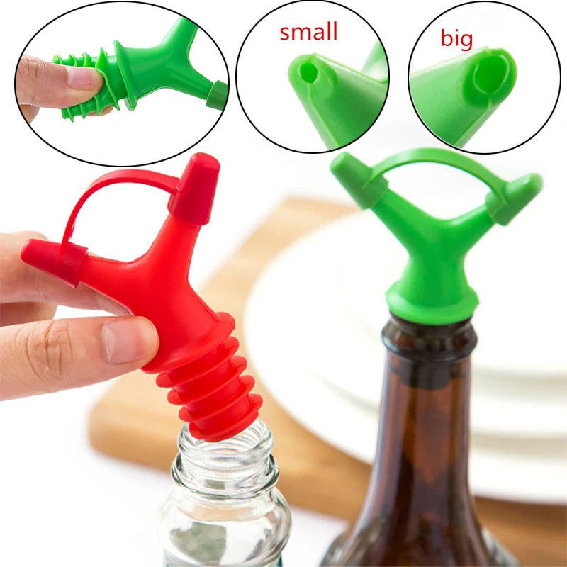 Oil Bottle Stopper Lock Plug Seal Leak-proof Food Grade Rubber Nozzle Sprayer Liquor Dispenser Wine Pourer Kitchen Bar Tool