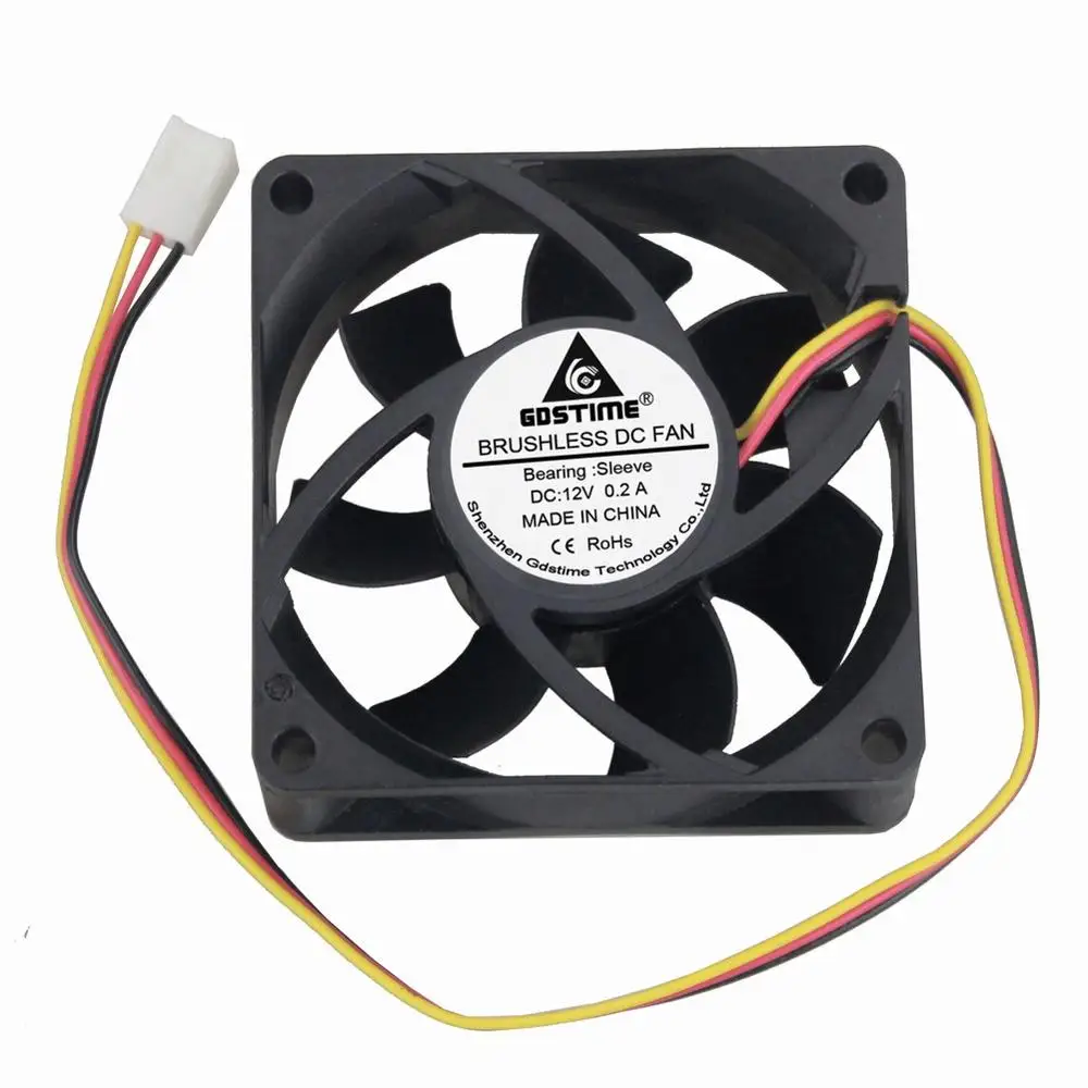 Gdstime 7CM 70MM 70x70x25mm 7025s 3Pin 12V DC Brushless Cooling Cooler Fan With FG Features For Computer Case Heatsink